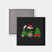 Farm Christmas Tractor Tree Xmas Truck Boys Kids T Magnet (Vorderseite/Rückseite)