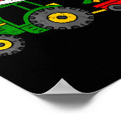 Farm Christmas Tractor Tree Xmas Truck Boys Kids T Poster (Ecke)