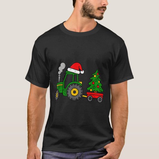 Farm Christmas Tractor Tree Xmas Truck Boys Kids T T-Shirt (Vorderseite)