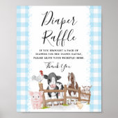 Farm Country Baby Shower Diaper Raffle Sign Poster (Vorne)