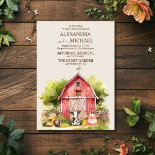 Farm Country Whimsical Wedding Einladung