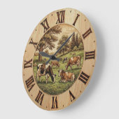 Farm Cow - Wall Clock Große Wanduhr (Winkel)