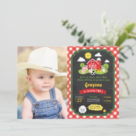 Farm Cowboy-Geburtstagseinladung Einladung (Stehend Vorderseite)
