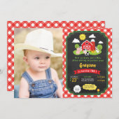 Farm Cowboy-Geburtstagseinladung Einladung (Vorne/Hinten)