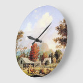 Farm Creek Horse Ox Barn Americana Wall Uhr (Winkel)