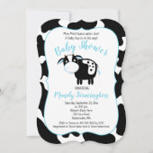 Farm Dairy Cow Boy Baby Shower Einladung (Vorderseite)