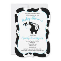Farm Dairy Cow Boy Baby Shower Einladung