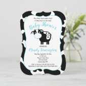Farm Dairy Cow Boy Baby Shower Einladung (Stehend Vorderseite)