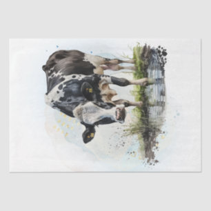 Farm Dairy Cow Watercolor Seidenpapier