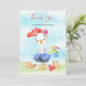 Farm der Wasserfarben-Girl Dankeskarte (Stehend Vorderseite)
