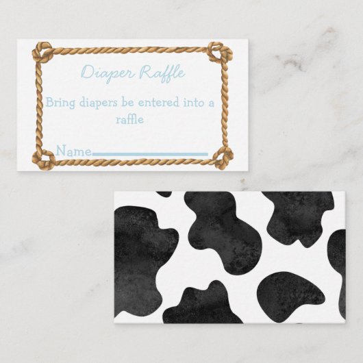 Farm Diaper Raffle Ticket Begleitkarte (Vorne/Hinten)