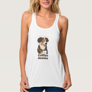 Farm Dog Aussie Shepherd Caffeine Lover Design Tank Top