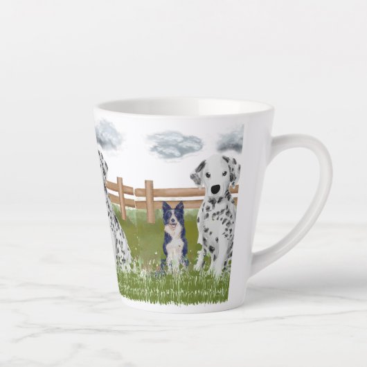 Farm Dog Duo Tasse – Rustikale Tierkunst (Rechts)