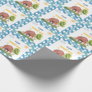 Farm Drei I-E-I-O 3. Geburtstag  Geschenkpapier