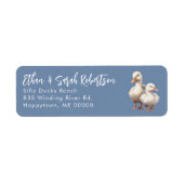 Farm Ducks Return Address Labels Colonial Blue (Vorne)