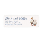 Farm Ducks Return Address Labels Off-white (Vorne)