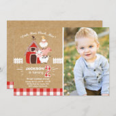 Farm Einladungen Geburtstag alter McDonald Land (Vorne/Hinten)