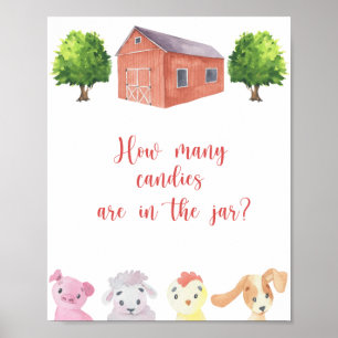 Farm - erraten Sie, wie viele Bonbons Poster