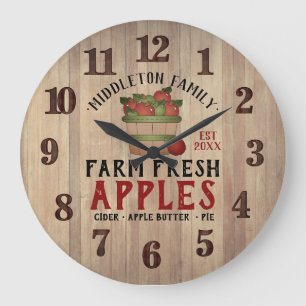 Farm Fresh 🍎 Apples in a Vintage Große Wanduhr