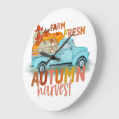 Farm Fresh Autumn Harvest Quote Große Wanduhr (Winkel)