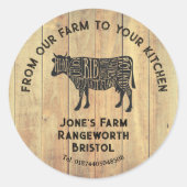 Farm Fresh Beef Sticker | Rustic Cow Logo Label (Vorderseite)