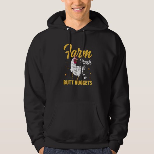 Farm Fresh Butt Nuggets Agriculteur Tractor Driver Hoodie (Vorderseite)