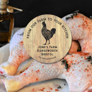 Farm Fresh Chicken Aufkleber Rustikales Hühner-L