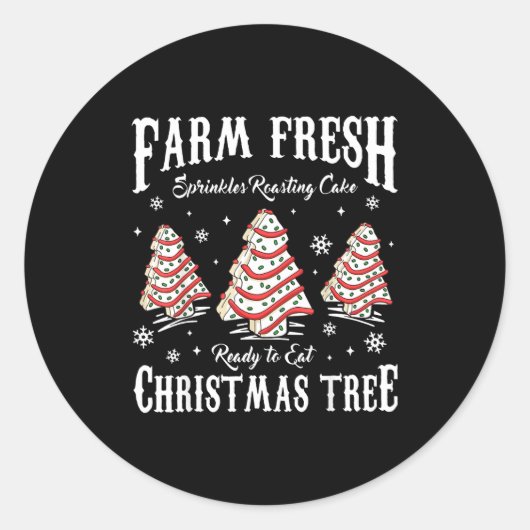 Farm Fresh Christmas Tree Xmas Debbie Cakes Family Runder Aufkleber (Vorderseite)