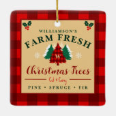 Farm Fresh Christmas Trees - Christmas pattern Keramikornament (Rückseite)