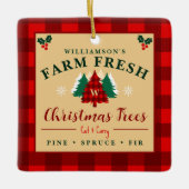 Farm Fresh Christmas Trees - Christmas pattern Keramikornament (Vorderseite)