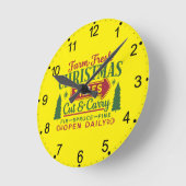 Farm Fresh Christmas Trees Holiday Design-64649 Runde Wanduhr (Winkel)