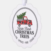 Farm Fresh Christmas Trees Truck Ornament Karte (Links)