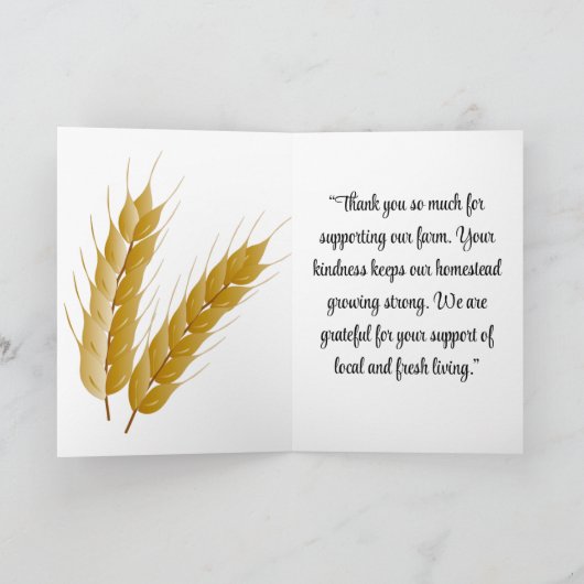 "Farm Fresh Danke" Einladung (Innenseite)
