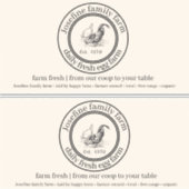 Farm Fresh Eggs Chicken Coop Rustic cartoon label  (Vorderseite)