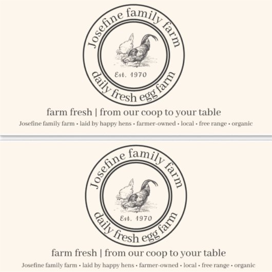 Farm Fresh Eggs Chicken Coop Rustic cartoon label  (Vorderseite)