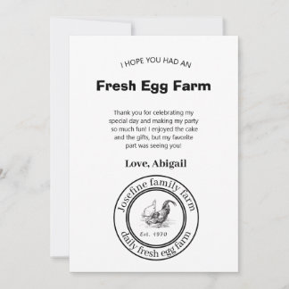 Farm Fresh Eggs Chicken Coop Rustic Country Farm Dankeskarte