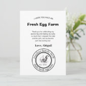 Farm Fresh Eggs Chicken Coop Rustic Country Farm Dankeskarte (Stehend Vorderseite)