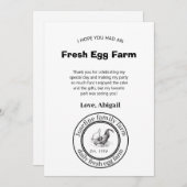 Farm Fresh Eggs Chicken Coop Rustic Country Farm Dankeskarte (Vorne/Hinten)