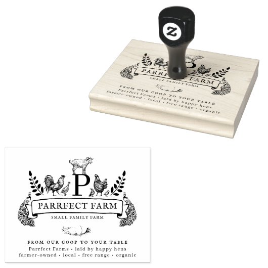 Farm Fresh Eggs | Monogram Egg Carton Stamp Gummistempel (Stempel)