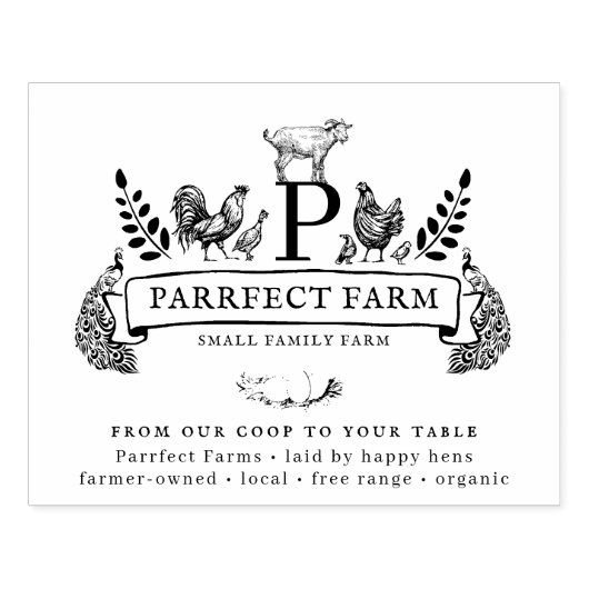 Farm Fresh Eggs | Monogram Egg Carton Stamp Gummistempel (Prägung)