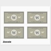 Farm Fresh Eggs Monogram Ei-Karton Moosgrau Rechteckiger Aufkleber (Blatt)
