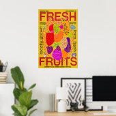 Farm Fresh Fruits Poster Retro Farmers Market (Heimbüro)