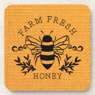Farm Fresh Honey Bee Spring Sign-58219 Getränkeuntersetzer