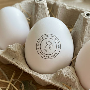 Farm Fresh Markierung Ihres Namens Hühner Henne Ei Gummistempel
