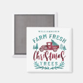 Farm Fresh Old Red Truck Weihnachtsbaum Lieferung Magnet (Vorderseite/Rückseite)