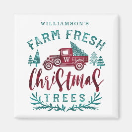 Farm Fresh Old Red Truck Weihnachtsbaum Lieferung Magnet
