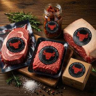 Farm Fresh Premium Rindfleisch Geschäft Produkteti Runder Aufkleber