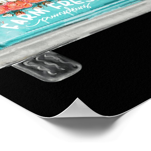 Farm Fresh Pumpkin Niedlicher LKW Happy Herbst Her Poster (Ecke)