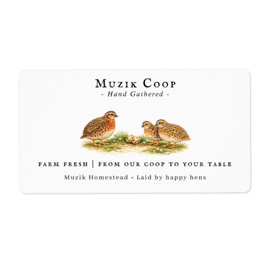 Farm Fresh Quail Eggs | Monogram Egg Carton (Vorne)