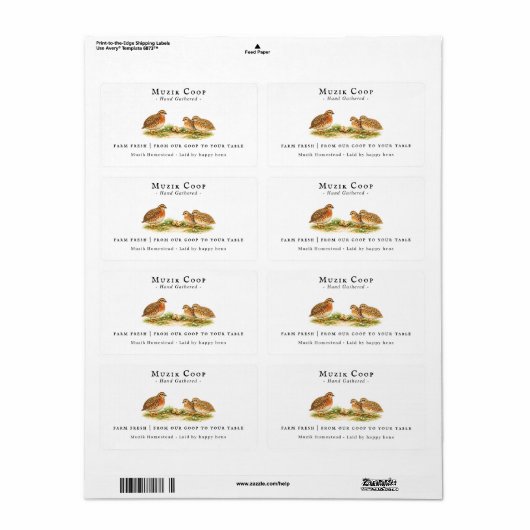 Farm Fresh Quail Eggs | Monogram Egg Carton (Vorne)